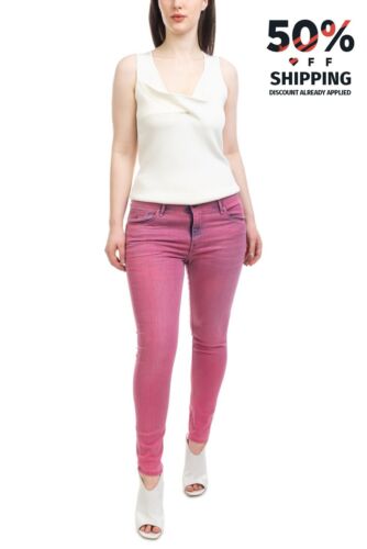 PEPE JEANS SIEBZIG DREI Jeans W28 L28 Stretch Kleidungsstück gefärbt kurz schmale Passform - Bild 1 von 8