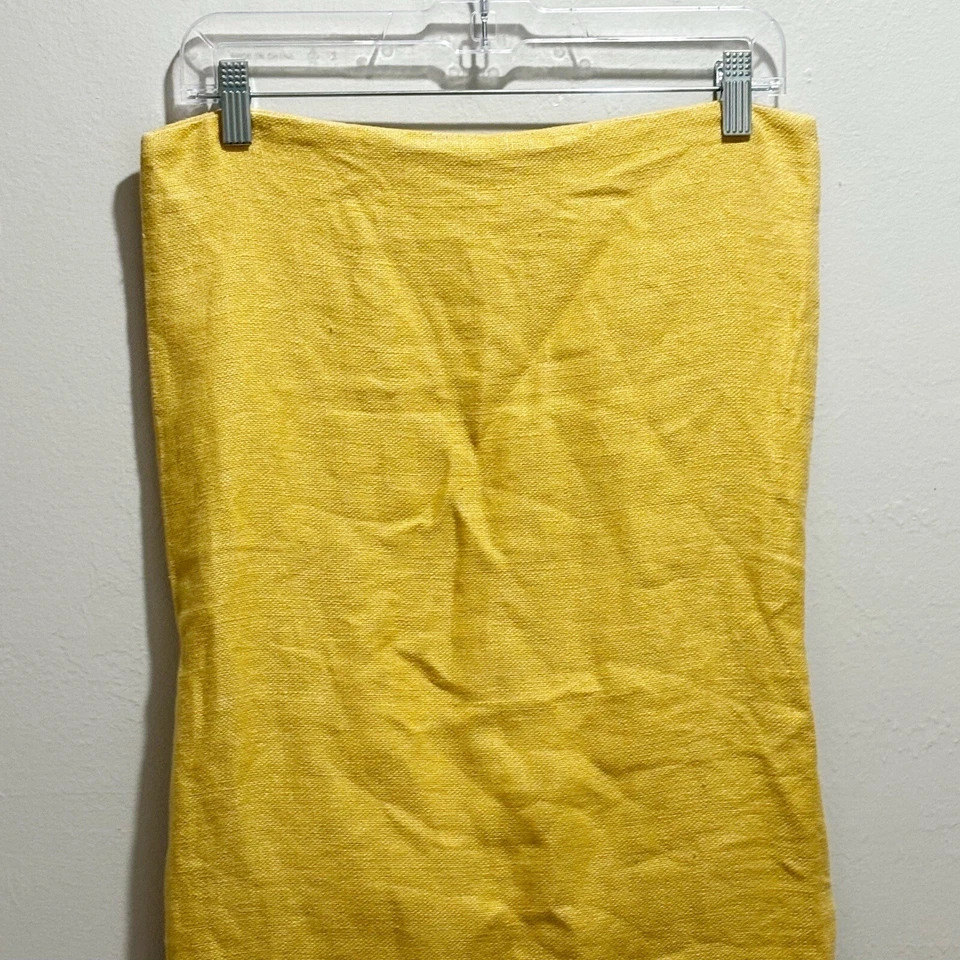 Funda de almohada lumbar de lino tejido dorado de 4 botones Pottery Barn contemporánea 18”X26” Foto 4 de 4