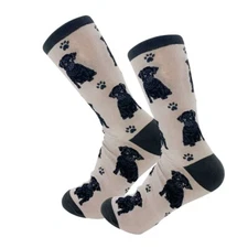 Black PUG Dog Socks Full Body Fun Novelty Dress Casual Unisex SOX Puppy