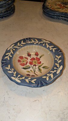 Flora Blossom  Soup Bowl  Porcelain 8.75'' Pamela Gladding Roses Never Used