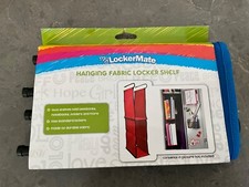 LockerMate Hanging Fabric Locker Closet Shelf Organizer 2 Shelves Durable Blue 