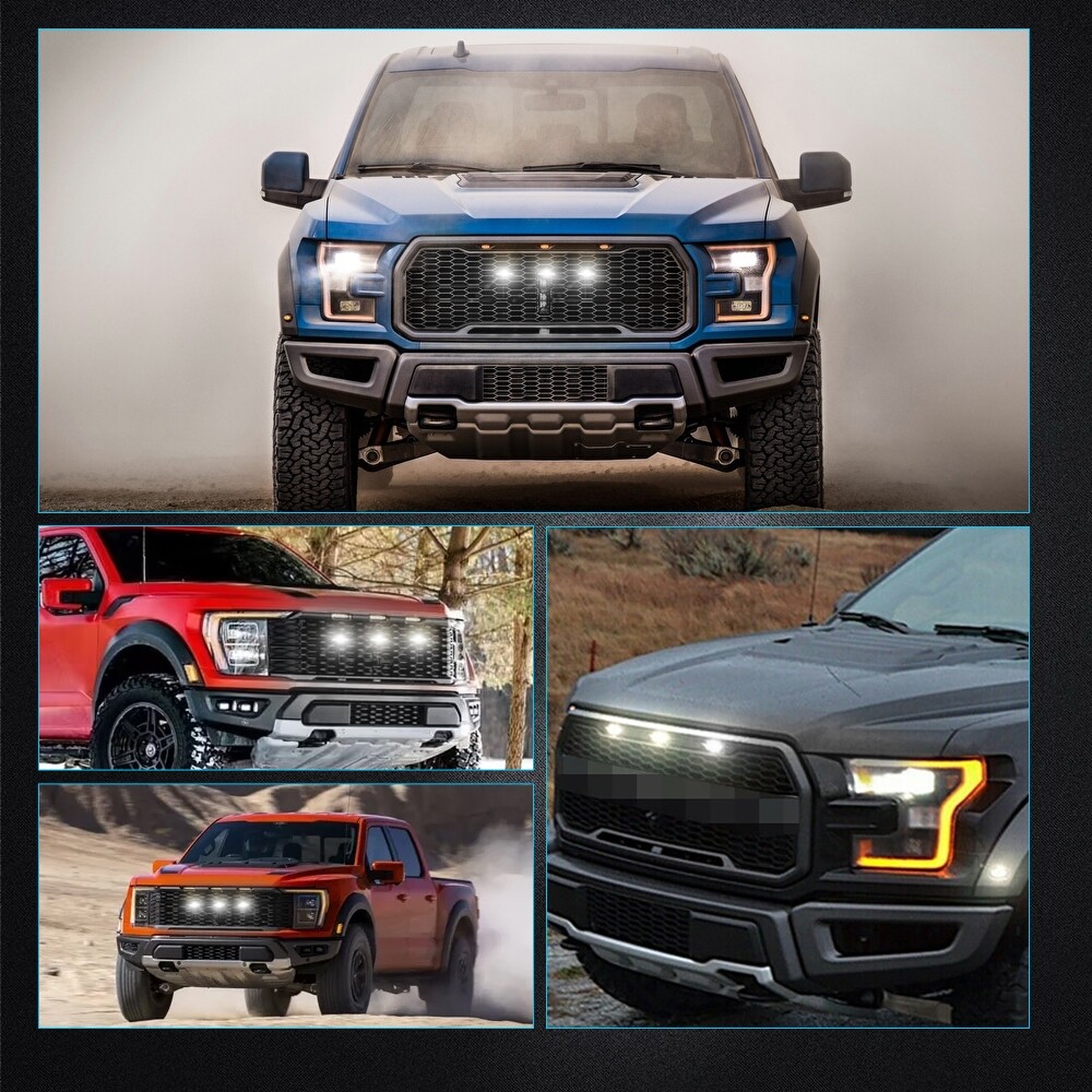 5 Luci LED Fum&egrave; Per Griglia Anteriore Chevy Silverado 1500 Stile Raptor - Ambra