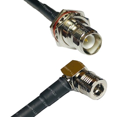 LMR240 RP-TNC FEMALE to QMA MALE ANGLE Coax RF Cable USA-Ship Lot