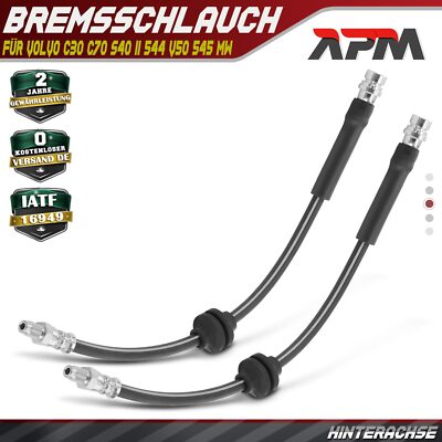 2x Bremsschlauch Bremsschläuche Hinterachse für Volvo C30 C70 S40 II 544 V50 545