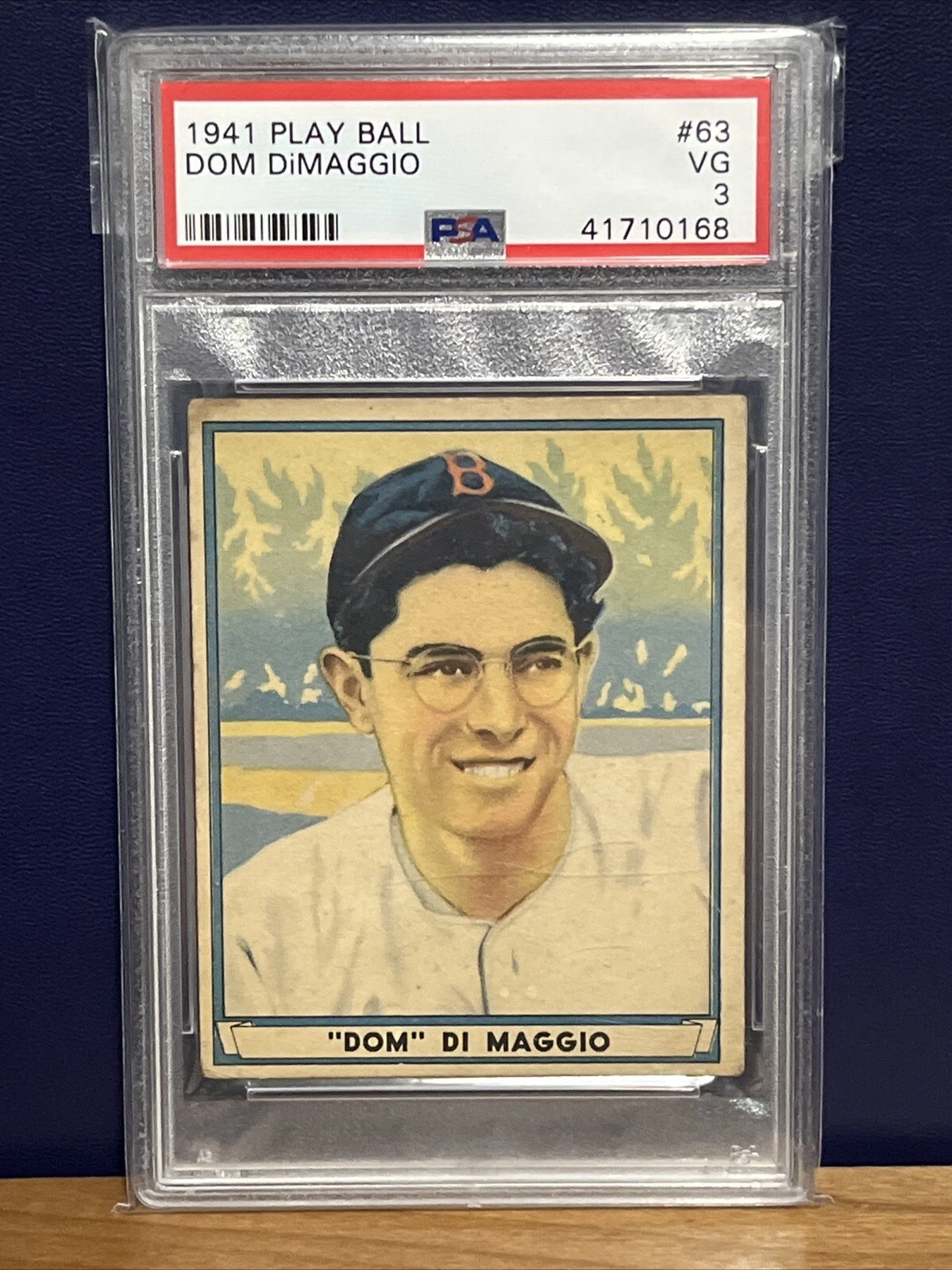1941 Play Ball #63 DOM DIMAGGIO PSA 3 Baseball ROOKIE Card RC Boston Red Sox