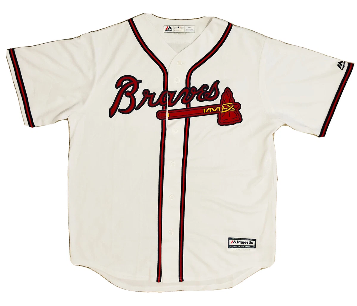 MLB Team Apparel Boys' 4-7 Atlanta Braves Blank White Home Cool Base Jersey