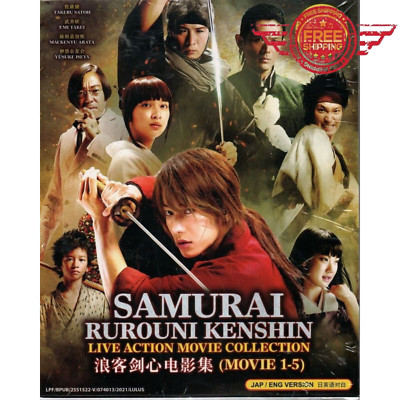 Rurouni Kenshin Live Action Movie (Vol.1-5) Complete DVD Set with