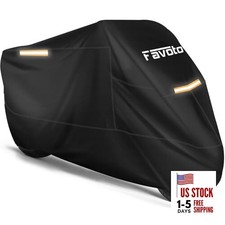  Motorcycle Cover Waterproof Outdoor Storage All Season Dust Sun 86.6" Black