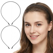 2 PCS Metal Hair Bands Black Thin Wire Headbands For Man Women Hairstyle Setup