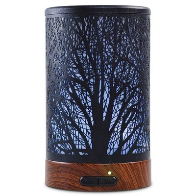 150ml Black Metal Essential Oil Diffuser, Ultrasonic Mist, Auto Shut-Off, LED