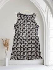 Tommy Hilfiger Women’s Sleeveless Geo Print Sheath Dress Size 14 Jersey Stretch 