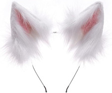 Handmade Cat Fox Fur Ears Hairhoop Headwear Anime Party Halloween Costume Headba