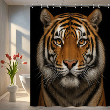 Decorative Tiger Shower Curtain - Wild Animal Prints for Bathroom