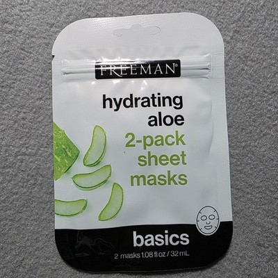 Freeman Hydrating Aloe Vera Face Sheet Masks 2-Pack 1.08 fl oz Basics Skincare