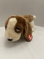 Vintage 1998 Ty Tracker Bassett Hound Dog Beanie Buddy Plush Stuffed Animal 10"