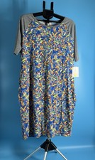 *Sale* Lularoe Julia dress Women 3X Gray & Floral T-shirt Stretch dress NWT