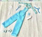 Cool Blue Barbie Doll Outfit Overalls Top & Accessories Vintage 1997 Mattel