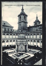 Postal San Lorenzo de El Escorial, Monasterio del Escorial, Patio de los Evangeli