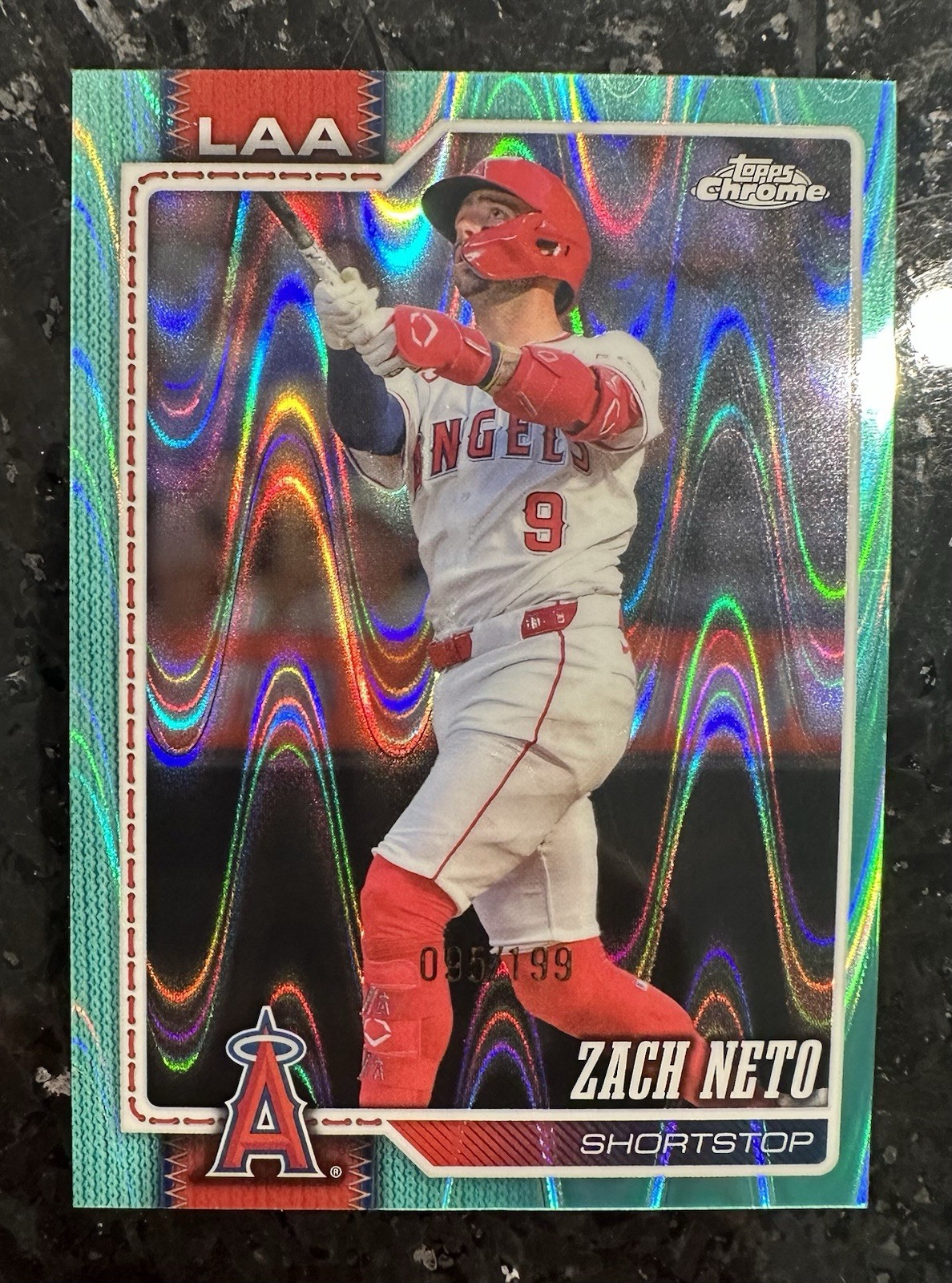 2026 Topps Chrome - Zach Neto #77 - Aqua RayWave Refractor /199
