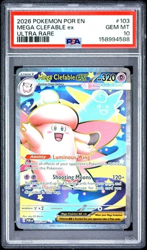 2026 Pokemon Mega Evolution Perfect Order Full Art Mega Clefable ex #103 PSA 10