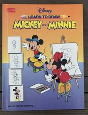 1991 Disney Learn To Draw Mickey And Minnie Hardcover In Amazing condition