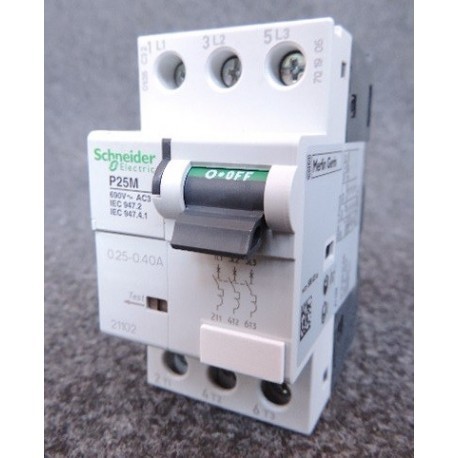 Disjoncteur moteur 0.4A Schneider 2110 magnéto thermique triphasé P25M