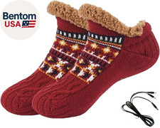 Electric Heated Fleece Socks for Women Teens, Winter Cozy Fleece Lining Foot USB