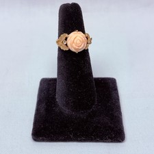 Vintage Avon Serena Coral Rose Rhinestone Gol...