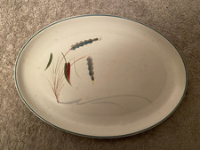 Denby Greenwheat Oval Platter, 31.5cm long, signed