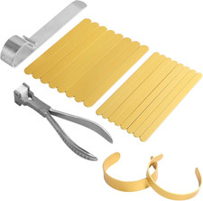18 Pcs Bracelet Making Kit, Includes 1 Bending Plier, 1 Bending Bar, and 16 Gold
