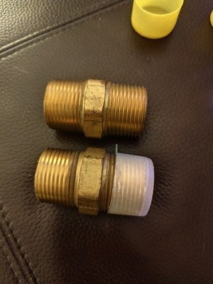2x Parker Messing Nippel 33 mm (1,30 Zoll) Außengewinde Durchmesser 60 mm lang