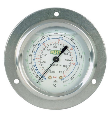 Refco Bourdon Typ Manometer Frontmontage hinten Anschluss Einspeisung 7230587 MwSt