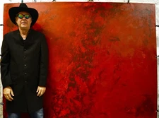 Mark Little Original Giant Canvas Painting 84”X62” (7 Foot) Abstract Modern XL