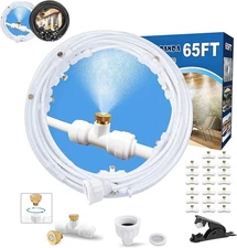Mister System for Outside Patio, White Misting Kit for Backyard, 65Ft (20M).  