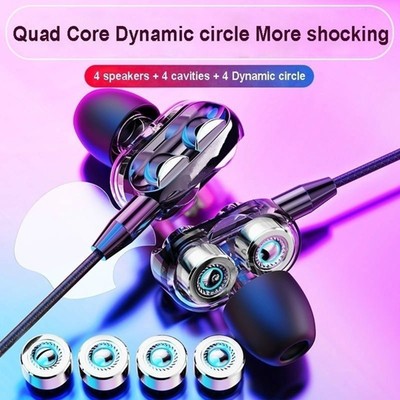NEW Stereo Wired Earphone High Bass 6D Stereo In-Ear Sport Earphones EarbudS-YH