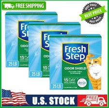 3 Box Odor Shield Scented Clumping Cat Litter w the Power of Febreze, 25 lb Box