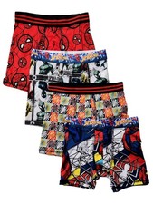 Marvel Boys 4-Pack Spiderman Athletic Stretch Underwear Boxer Briefs Large 10-12