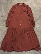 Free People FP Beach Women's XS Dress Old Bay Midi Shirtdress Textured
