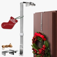 Menz Wreath Hanger for Front Door - Adaptable Holder 1 Pack, Silver