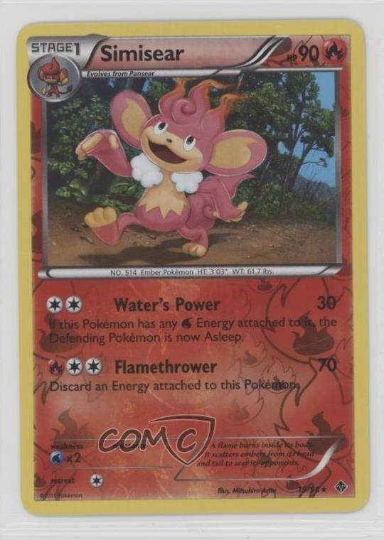 Simisear Reverse Foil Pokémon Black & White: Emerging Powers #19