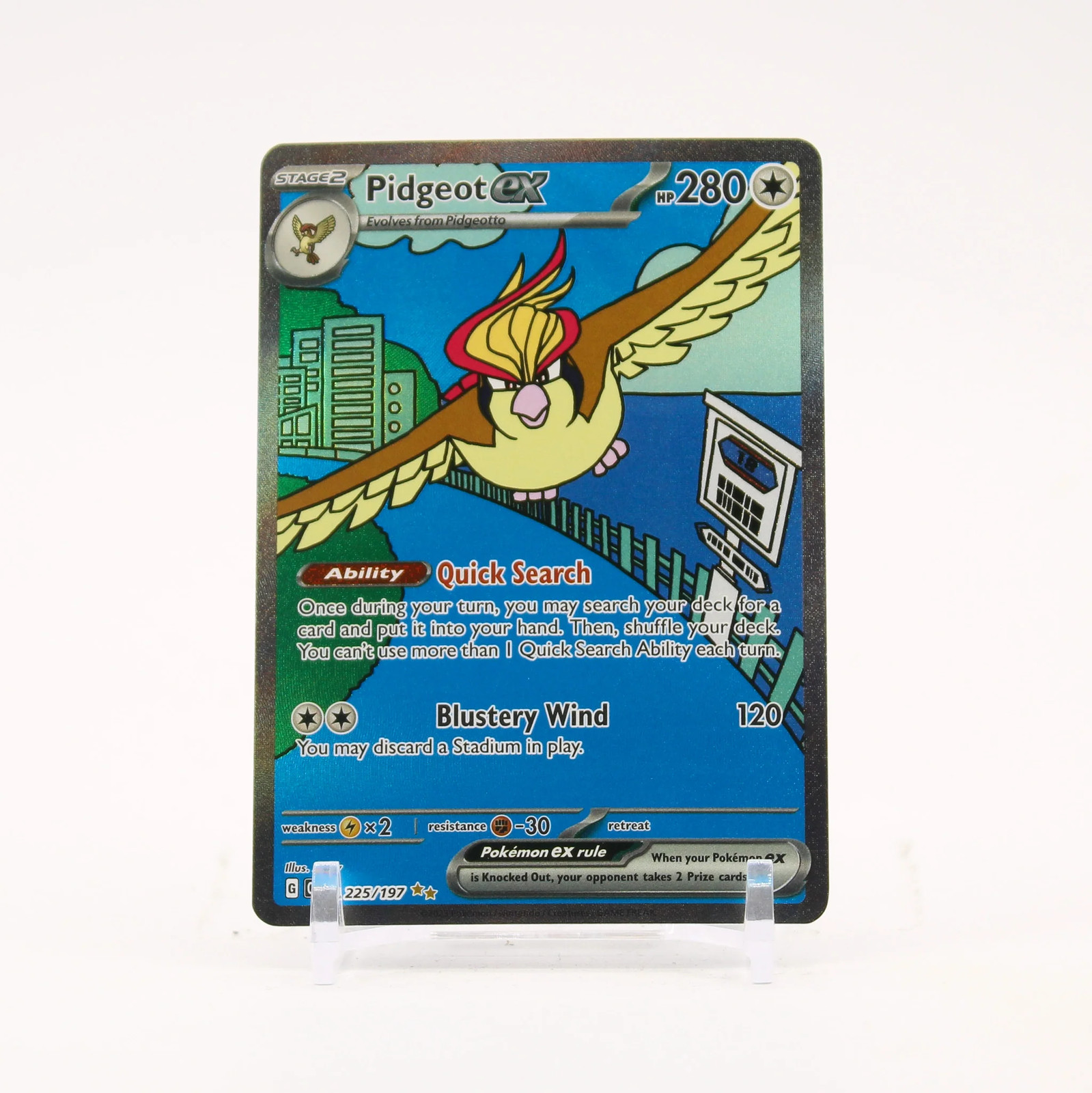 Pidgeot ex - 225/197 Obsidian Flames Special Illustration Pokemon - NM