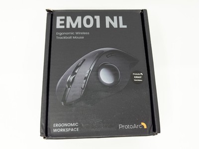 ProtoArc EM01 NL Ergonomic Wireless Trackball Mouse Black - Multi Device