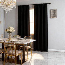 Black Blackout Curtains 84 Inch 52"W x 84"L Pack of 2 ,