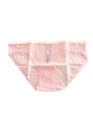 Victoria's Secret Signature Allover Lace Bikini Panty Light Pink