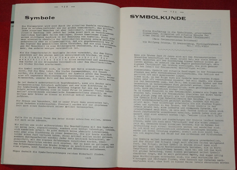 treue information 39 - Ritual Symbolik - Mai 1972 Johannisloge „Zur Treue“ - Bild 2 von 3