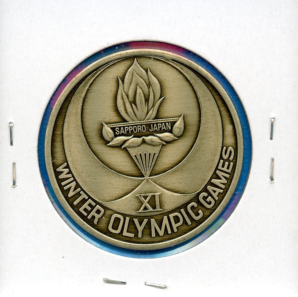 1972 Sapporo Japan Winter Olympic Games Commemorative Coin 1.5" Pewter Medal