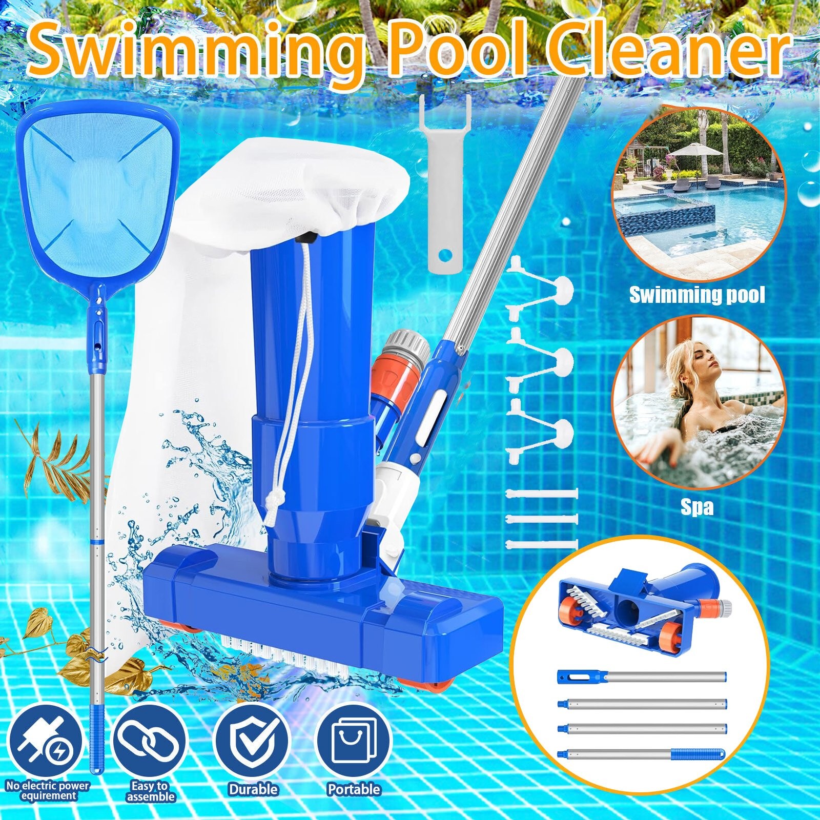 Kit de limpieza de piscina aspirador de suelo aspirador de piscina skimmer para piscina fuente