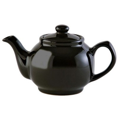 Steingut Teekanne Glanz Schwarz 6 Tassen Traditionell Servieren Teekanne Behälter 1100ml