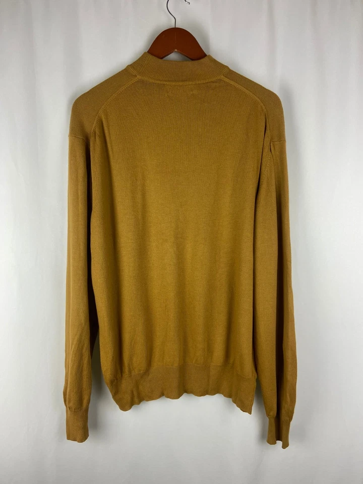 Mondo Di Marco Mock Neck Sweater Camel Brown Size M 50 Cotton Rayon Knit Stains - Image 2 of 4