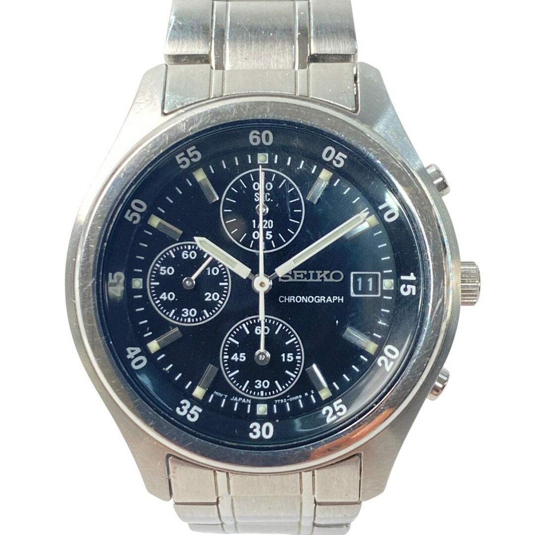 Seiko Men'S Chronograph Watch Quartz Black Dial 7T92-0Oc0 | eBay